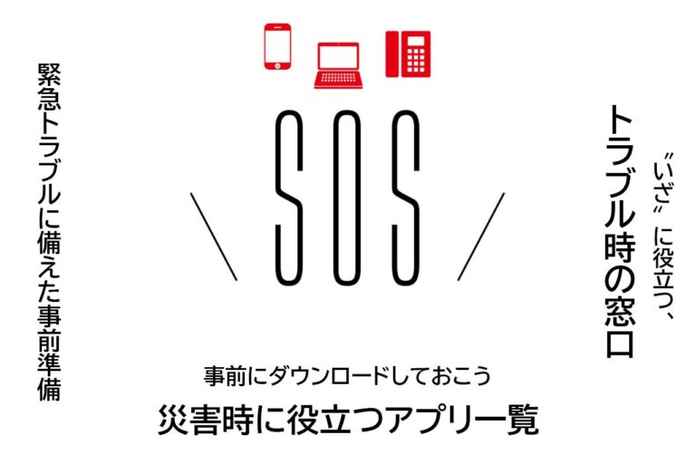 "いざ"に役立つ　トラブル時の窓口/災害時に役立つアプリ一覧/緊急トラブルに備えた事前準備