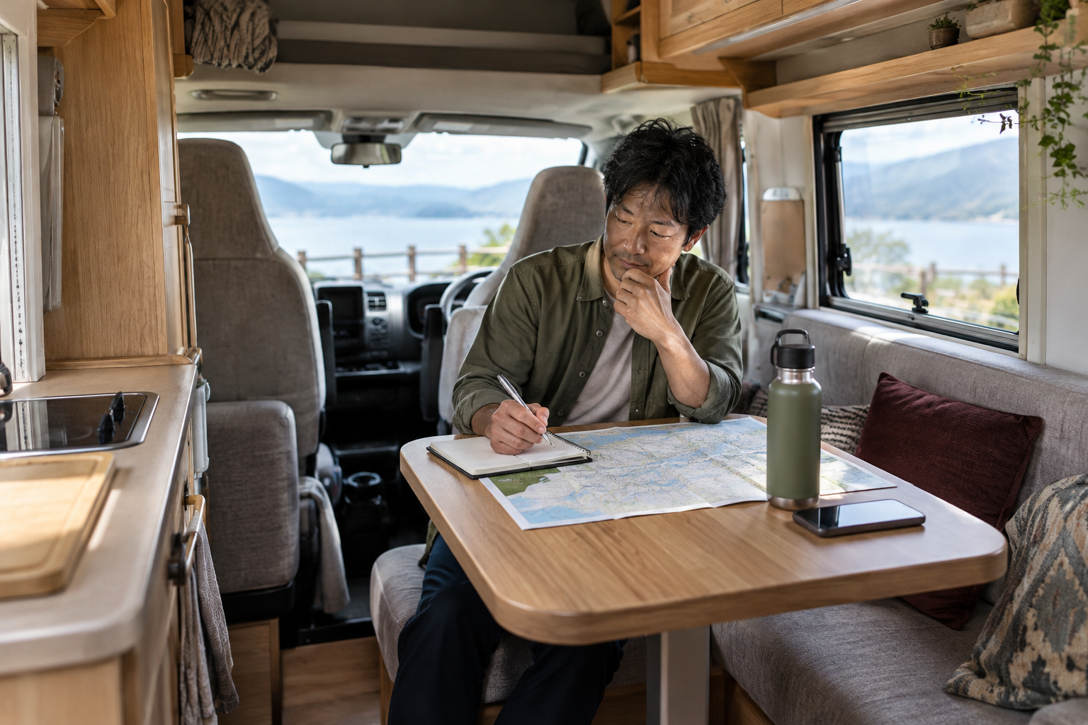 長距離運転の休憩計画のAI生成イメージ