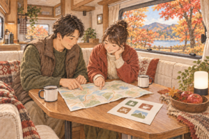 休憩計画の水彩風イラスト（AI生成）